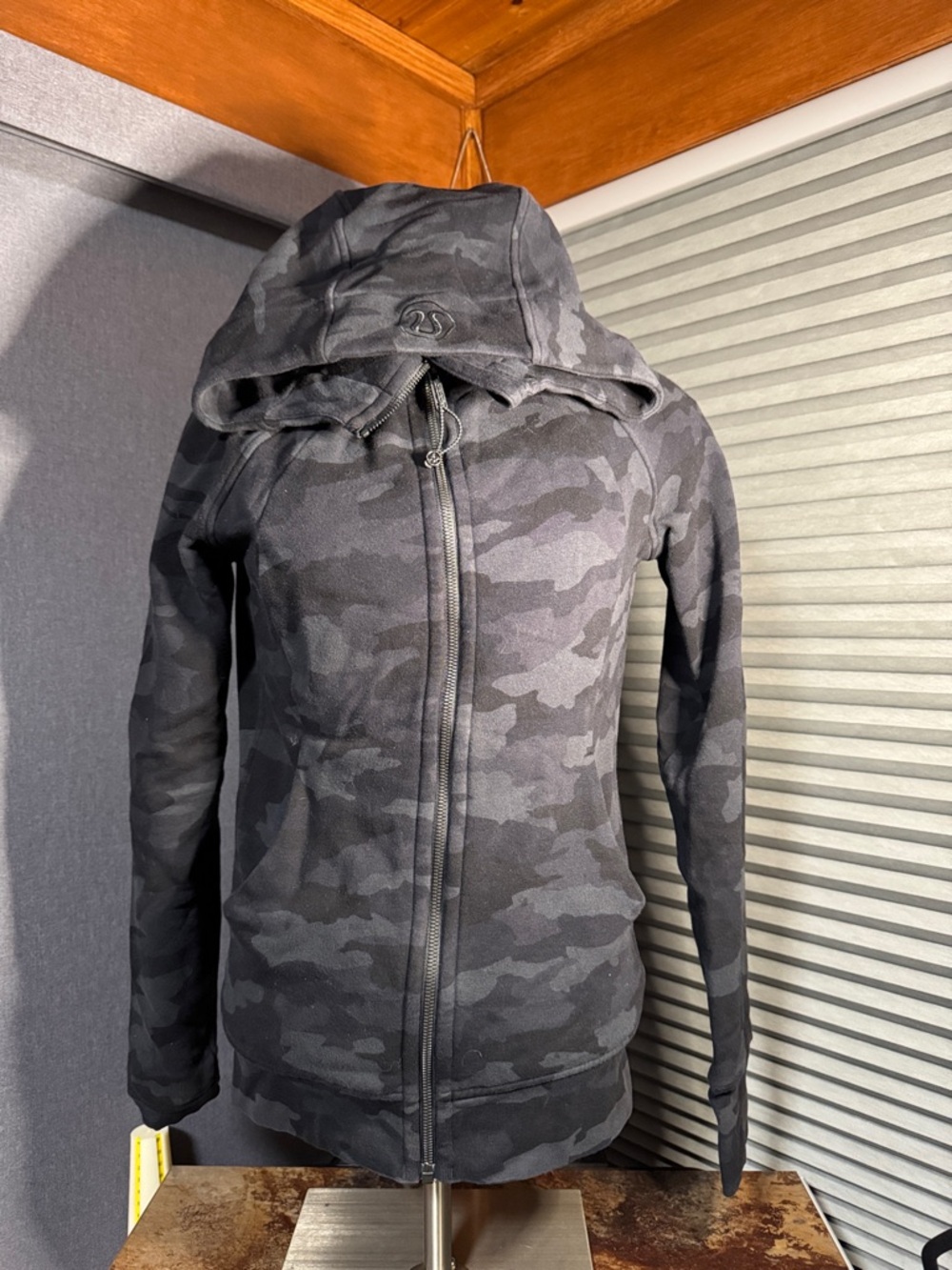 lululemon athletica Black Gray Camo Zip-Up Hoodie